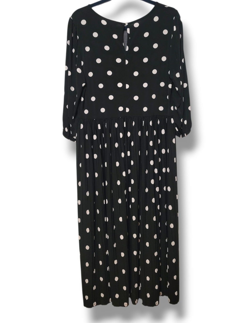 CATO 1948 - 14/16W Black and White Polka Dot Midi Dress